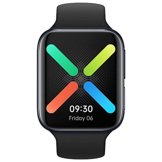 Montre connectée Oppo Watch Aluminium (Noir - Bracelet Fluoroélastomère Noir) - Wi-Fi - 46 mm + Chargeur Sans Fil Air VOOC - Autre vue