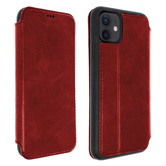 Coque et housse Akashi Etui folio cuir (rouge) - Apple iPhone 12 / 12 Pro