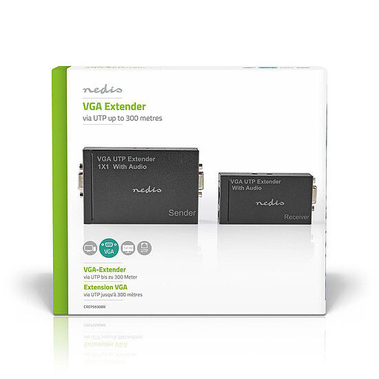 Accessoires VGA Nedis Transmetteur et récepteur VGA et Extension Audio sur Cat 5e Cat 6 - Autre vue
