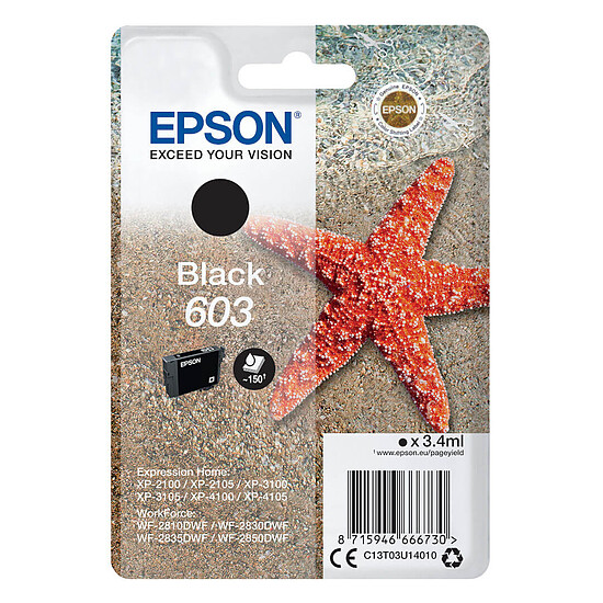 Cartouche d'encre Epson Etoile de mer 603 Noir
