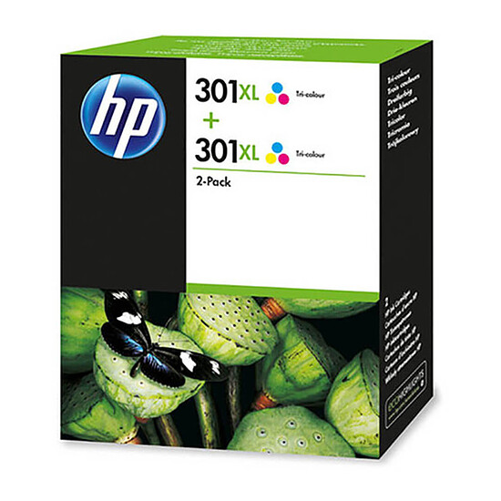 Cartouche d'encre HP 301XL Pack de 2 Cyan, Magenta, Jaune (D8J46AE)