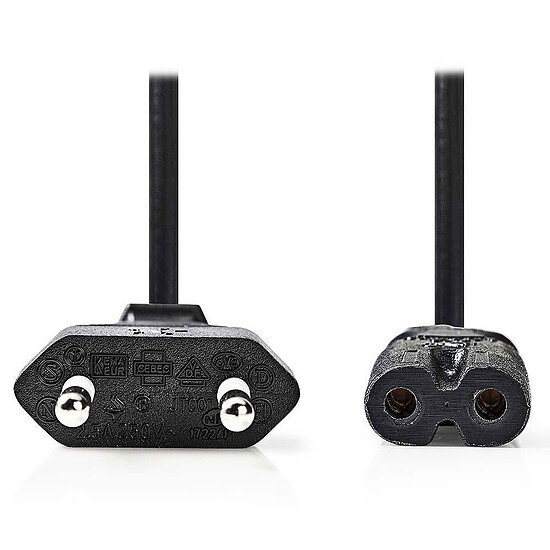 Câble Secteur Nedis Câble d'alimentation bipolaire C7 Noir - 0.5 mètre - Autre vue