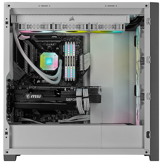 Boîtier PC Corsair 5000X iCUE RGB Tempered Glass - Blanc - Autre vue