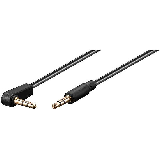 Câble Jack Goobay Cordon Audio Stéréo Jack 3.5 mm Coudé M/M - 1.5 m - Autre vue