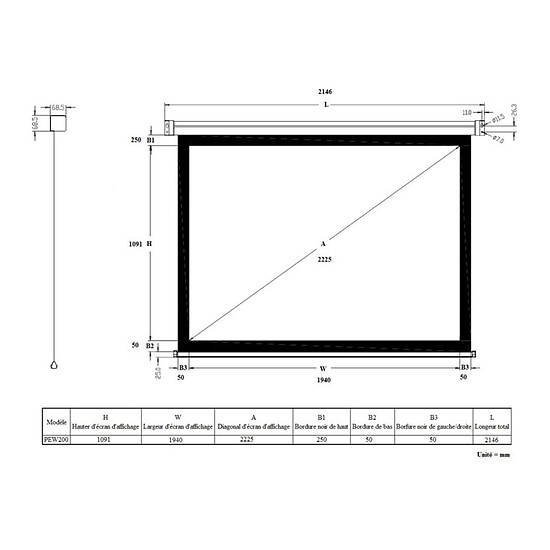 Ecran de projection Inovu PEW200 - Autre vue