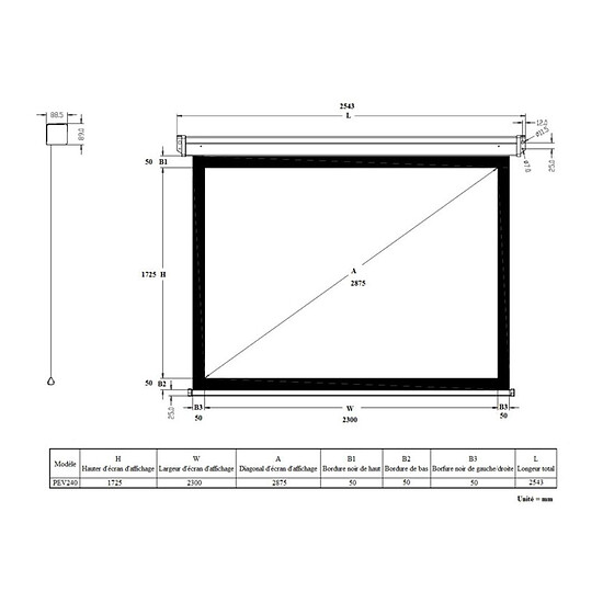 Ecran de projection Inovu PEV240 - Autre vue