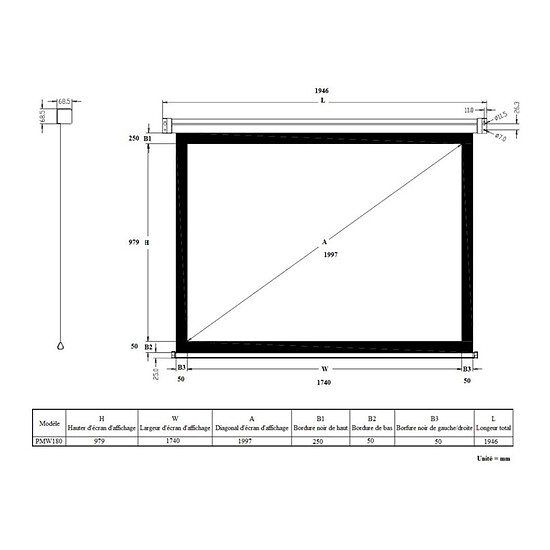 Ecran de projection Inovu PMW180 - Autre vue