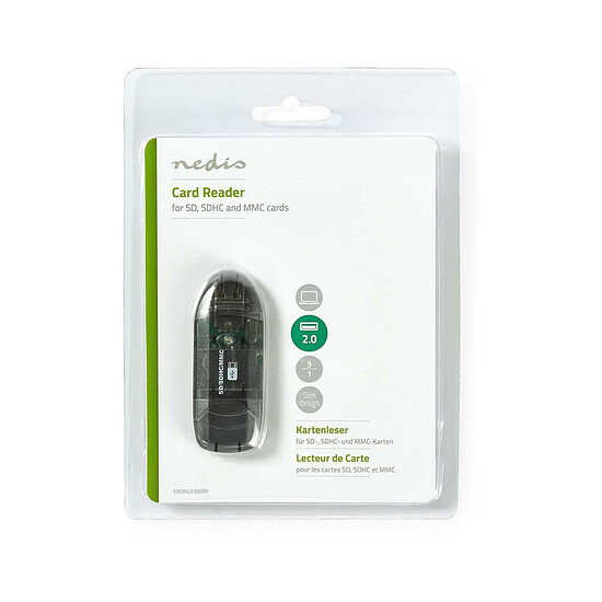 Lecteur de carte mémoire Nedis Card Reader SD/SDHC/MMC - Autre vue