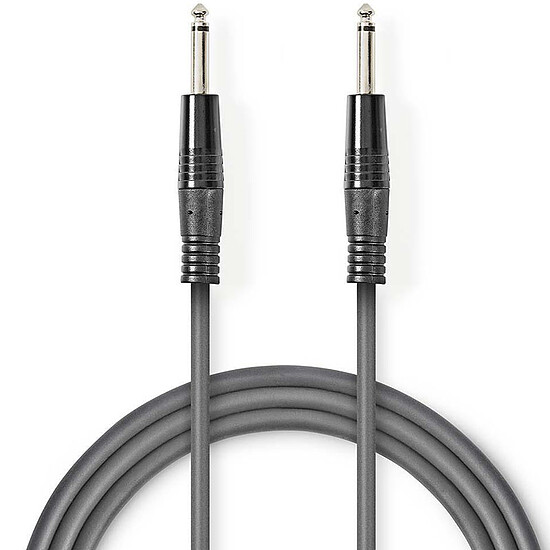 Câble Jack Nedis Câble Audio Asymétrique 6.35 mm Mâle/Mâle Gris - 1.5 m