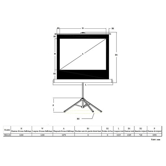 Ecran de projection Inovu TRS120 - Autre vue