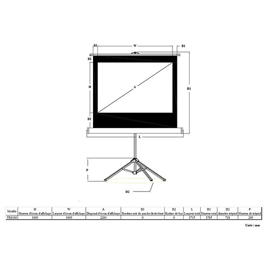 Ecran de projection Inovu TRS160 - Autre vue