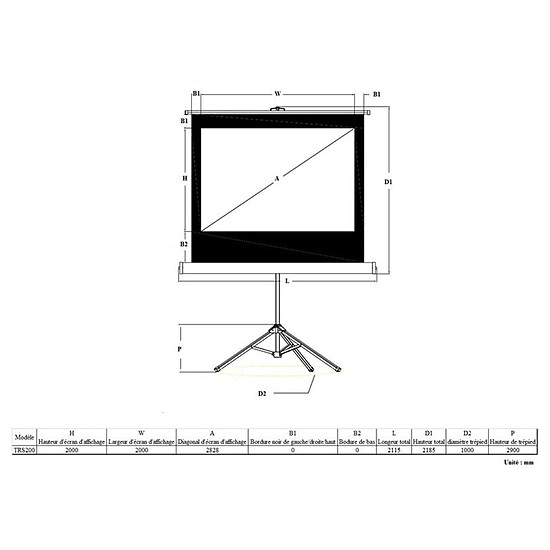 Ecran de projection Inovu TRS200  - Autre vue