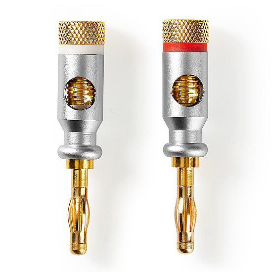 Adaptateur audio Nedis Lot de 2 Connecteurs Banane Or