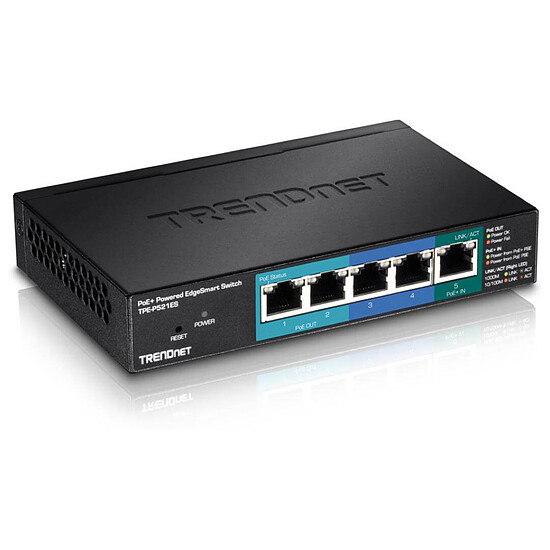 Switch et Commutateur TrendNet TPE-P521ES - Switch 5 ports PoE Gigabit - Autre vue