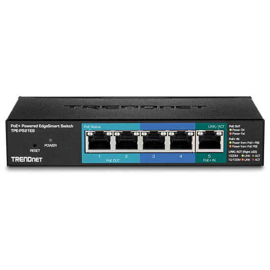 Switch et Commutateur TrendNet TPE-P521ES - Switch 5 ports PoE Gigabit - Autre vue