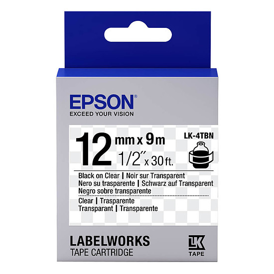 Papier imprimante Epson LK-4TBN noir, transparent