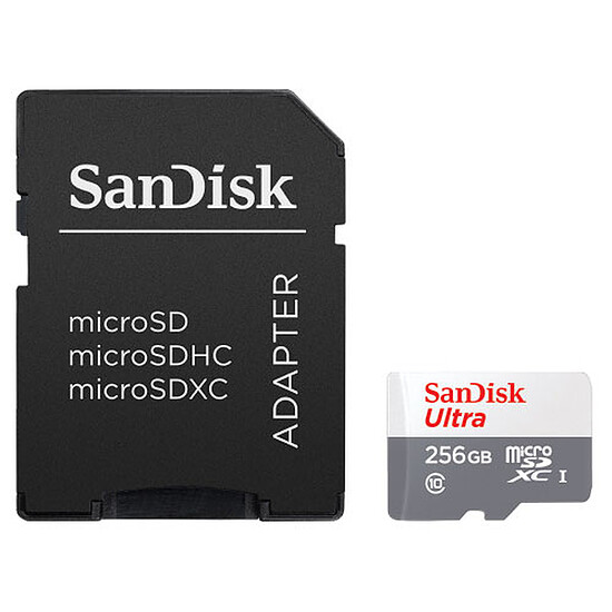 Carte mémoire SanDisk Ultra microSDXC 256 Go + adaptateur SD