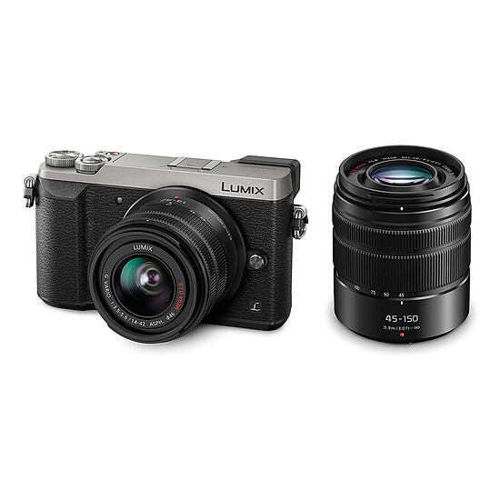 Appareil photo hybride Panasonic DMC-GX80Y Argent + Objectif Lumix 14-42mm + 45-150mm