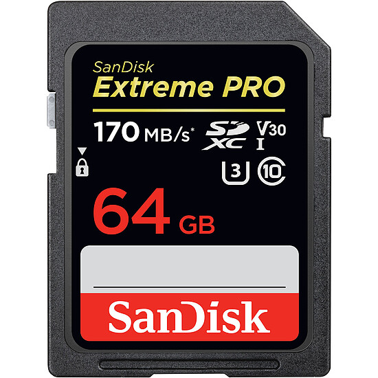 Carte mémoire SanDisk Carte mémoire SDXC Extreme PRO UHS-I U3 64 Go