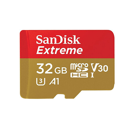 Carte micro SD SanDisk Extreme microSDHC UHS-I U3 V30 32 Go + Adaptateur SD - Autre vue