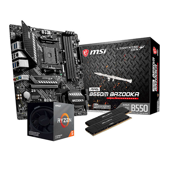 Kit upgrade PC AMD Ryzen 5 3600 - MSI B550 - RAM 16Go 3200MHz
