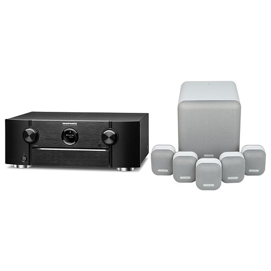 Ensemble Home-Cinéma Marantz SR6015 Noir + Monitor Audio MASS 5.1 Blanc