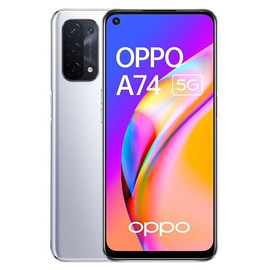 Smartphone et téléphone mobile OPPO A74 5G (Argent galactique) - 128 Go - 6 Go