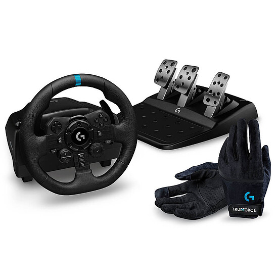 Simulation automobile Logitech G923 (PC / Playstation) + Racing Gloves
