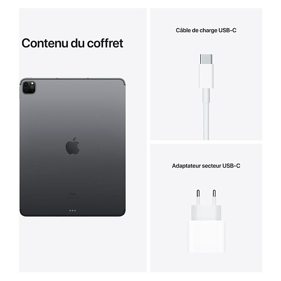 Tablette reconditionnée Apple iPad Pro 2021 12,9 pouces Wi-Fi + Cellular 5G - 2 To - Gris sidéral · Reconditionné - Autre vue