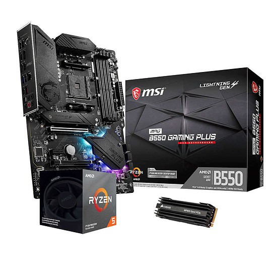 Kit upgrade PC AMD Ryzen 5 3600 + MSI B550 Gaming PLUS + SSD Corsair 500 Go