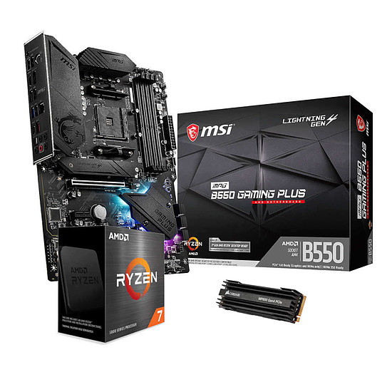 Kit upgrade PC AMD Ryzen 7 5800X + MSI B550 Gaming PLUS + SSD Corsair 1 To