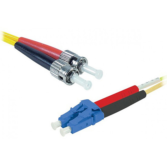 Câble fibre Optique Jarretière optique duplex monomode 2mm OS2 LC-UPC/ST-UPC, 1 m