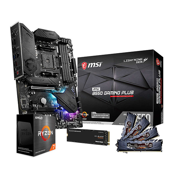 Kit upgrade PC AMD Ryzen 7 5800X - MSI B550 - G.Skill DRAM 32Go - WD_BLACK SSD 1To