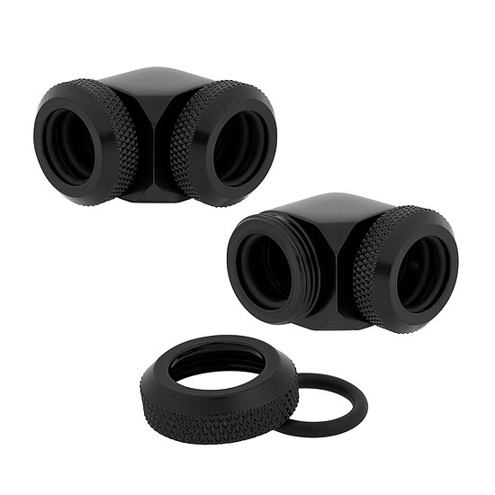 Watercooling Custom Corsair Hydro X Series XF Hardline Embout 90° 14mm OD - Noir x 2 - Autre vue