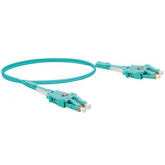 Câble fibre Optique Jarretière optique duplex uniboot 2mm OM3 LC-UPC/LC-UPC Bleu (2 mètres)