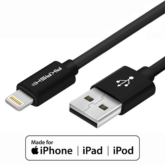 Câble USB Akashi Câble USB-A vers Lightning MFI - 1m