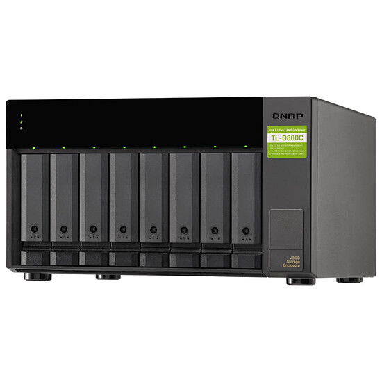 Serveur NAS QNAP TL-D800C - Boitier d'extension JBOD 8 baies - Autre vue