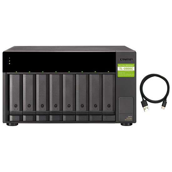 Serveur NAS QNAP TL-D800C - Boitier d'extension JBOD 8 baies - Autre vue