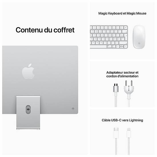 Mac et iMac reconditionné Apple iMac (2021) 24" 8 Go / 256 Go Argent (MGPC3FN/A) · Reconditionné - Autre vue