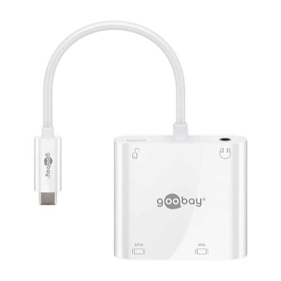 Câble USB Goobay adaptateur USB 3.1 type C vers HDMI + VGA + PD100W