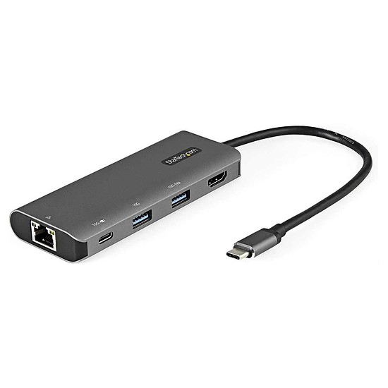 Câble USB StarTech.com Adaptateur multiport USB-C avec HDMI 4K + USB 3.0 + Ethernet + PD