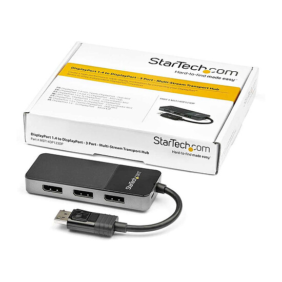 Switch DisplayPort StarTech.com Adaptateur Multi-Écrans 3 ports DisplayPort 1.4 - Autre vue