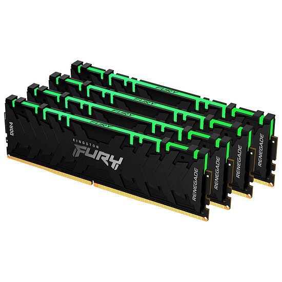 Mémoire Kingston Fury Renegade RGB - 4 x 32 Go (128 Go) - DDR4 3000 MHz - CL16