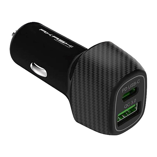 Chargeur Akashi Turbo Chargeur Allume Cigare USB-C 18W + USB-A Quick Charge 3.0