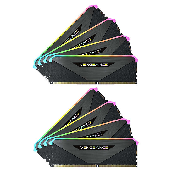 Mémoire Corsair Vengeance RGB RT - 8 x 32 Go (256 Go) - DDR4 3200 MHz - CL16