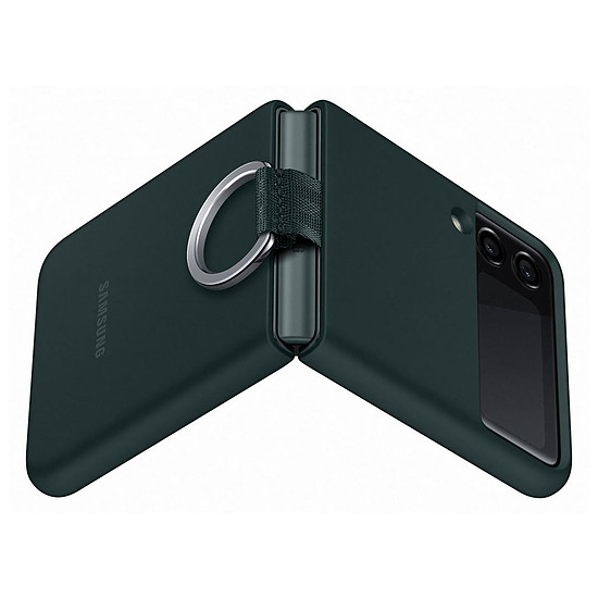 Coque et housse Samsung Coque Silicone Anneau Vert Galaxy Z Flip 3