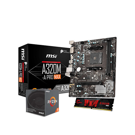 Kit upgrade PC AMD R5 1600AF - MSI A320M - RAM 8 Go 3200MHz