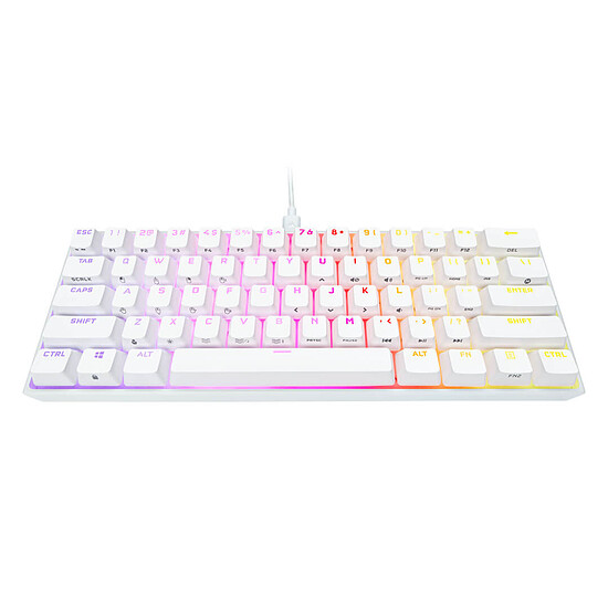 Clavier PC Corsair K65 RGB Mini 60% - Blanc - Cherry MX Red - Autre vue