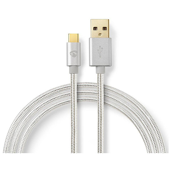 Câble USB Nedis Câble Alu & Nylon tressé USB-C / USB-A - 3 m