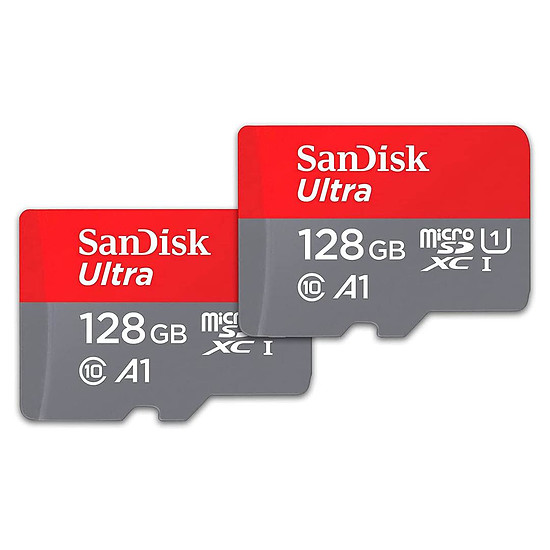 Carte mémoire SanDisk Ultra microSD UHS-I U1 128 Go + Adaptateur SD (SDSQUA4-128G-GN6MT)